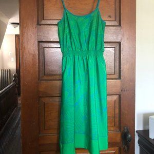 Ann Taylor LOFT Tropical Palm Print Midi Dress, Size XSP